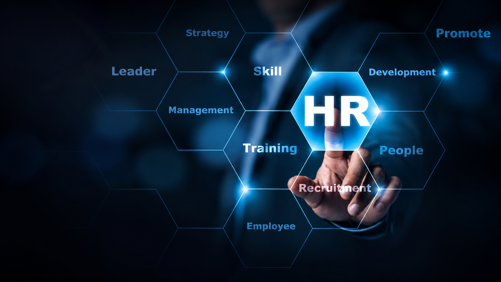 HR professional working with data